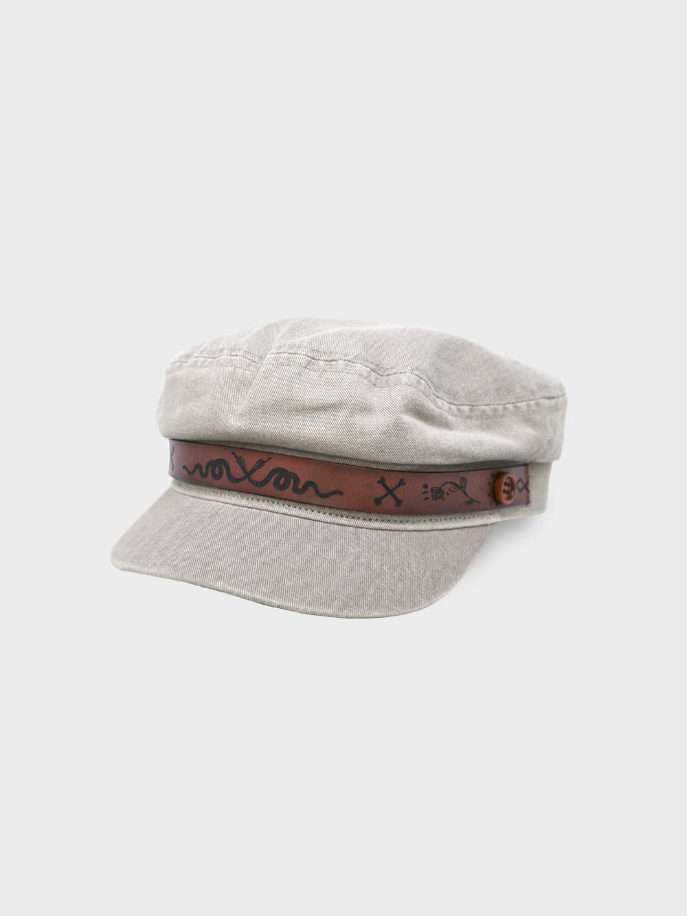 Sage Captains Hat Cap, logo tan