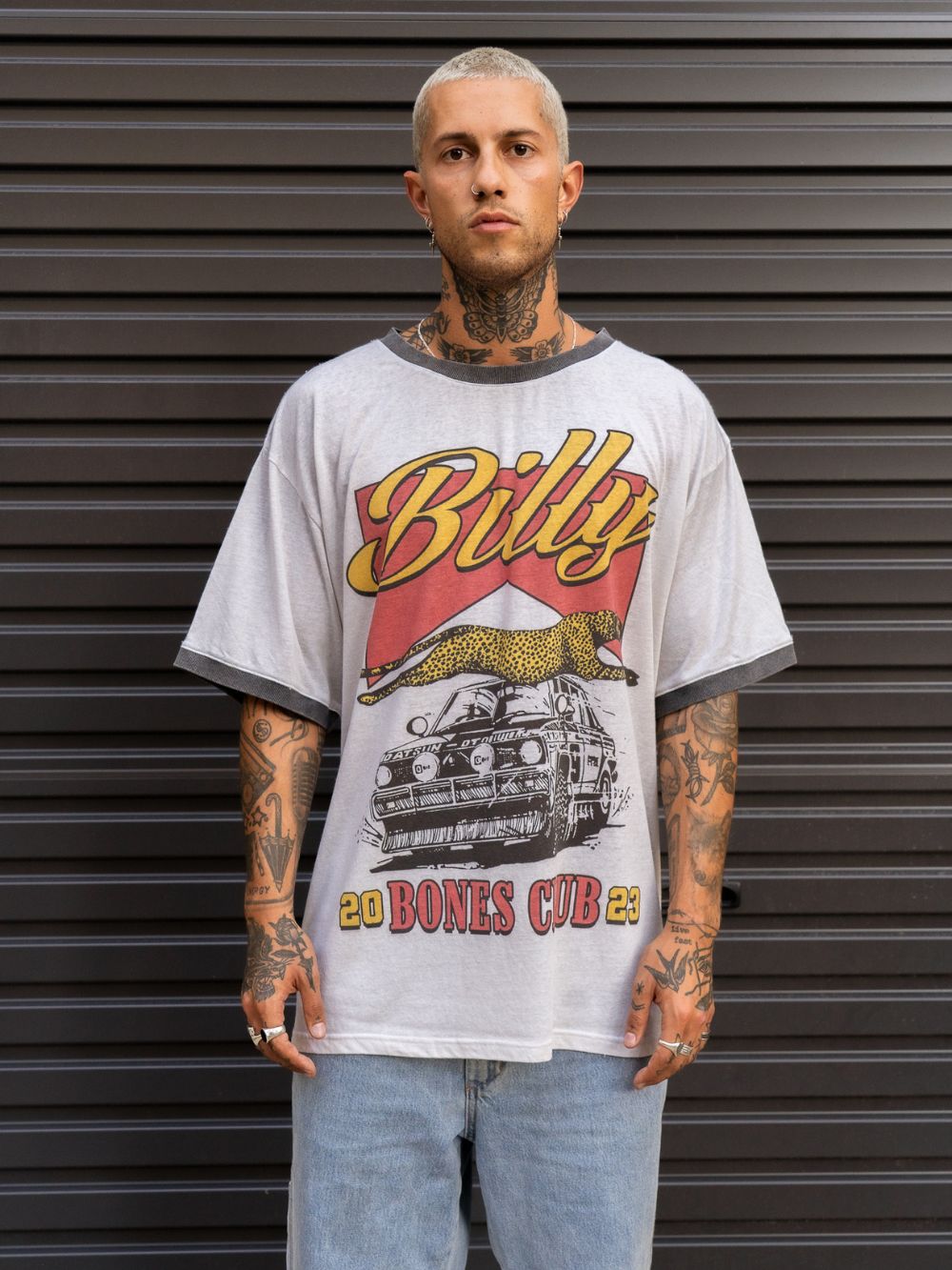 75mph Oversized Ringer Tee - Vintage Wash