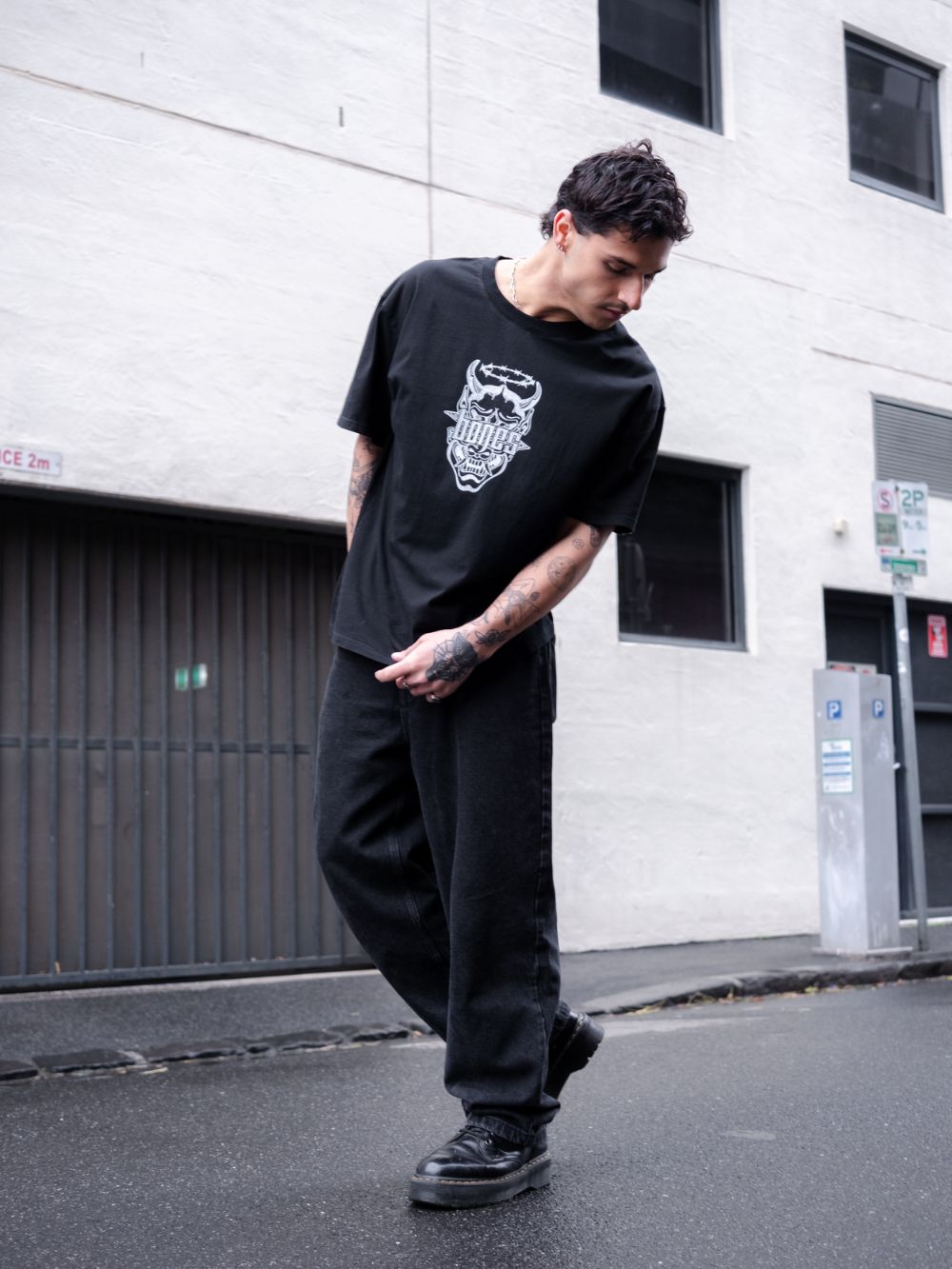 Evil Oni Tee - Vintage Black