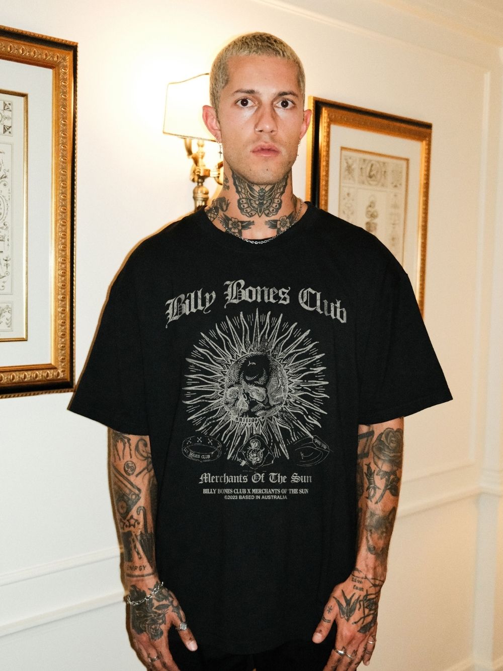 Merchants x Bones Collab Tee - Organic Vintage Black