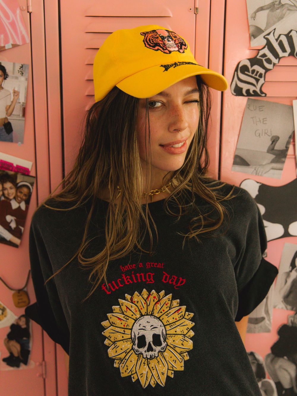 Skull Flash Dad Cap - Lemon