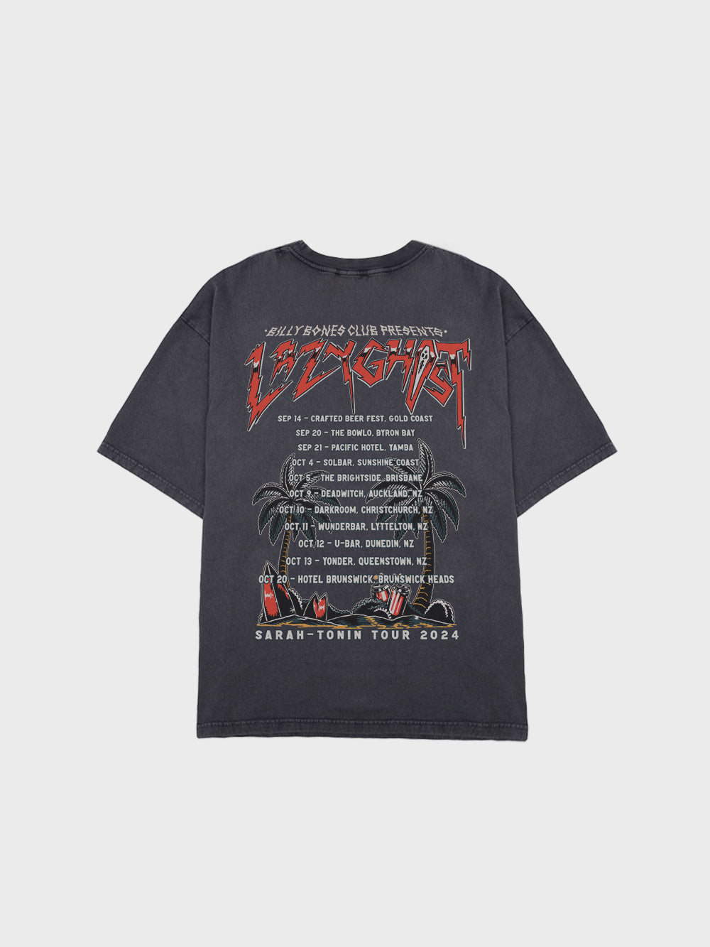 Lazy Ghost x Bones Collab Tee - Washed Black