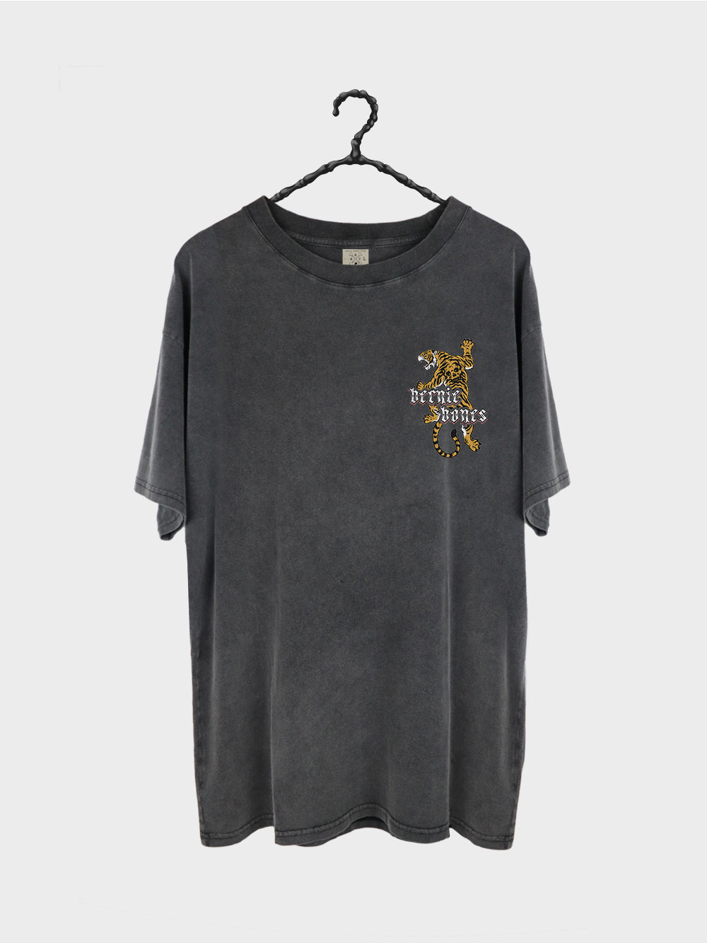 Bernie x Bones Tiger Scratch Tee - Washed Black