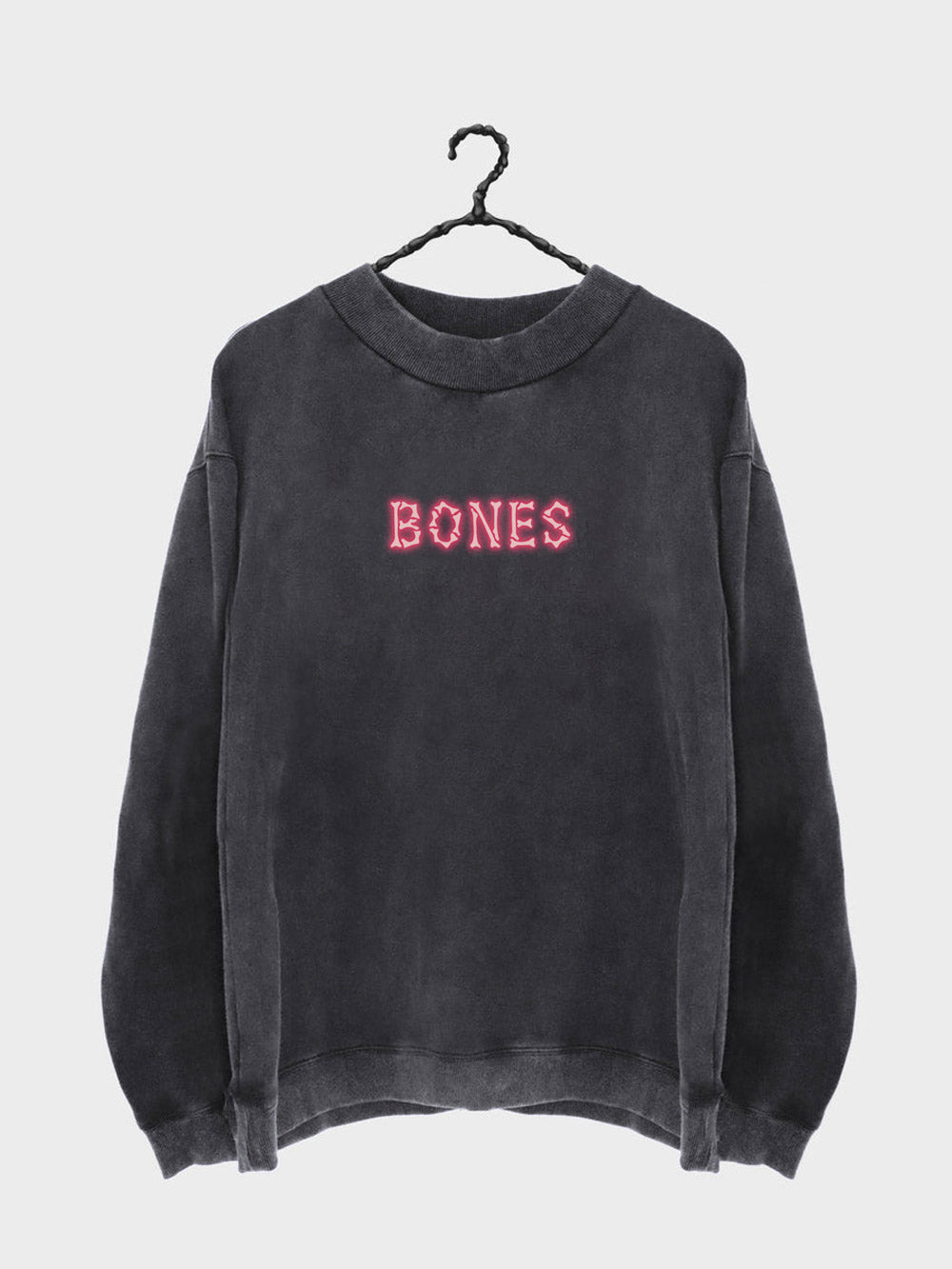 Bones Motel High Crew - Washed Black