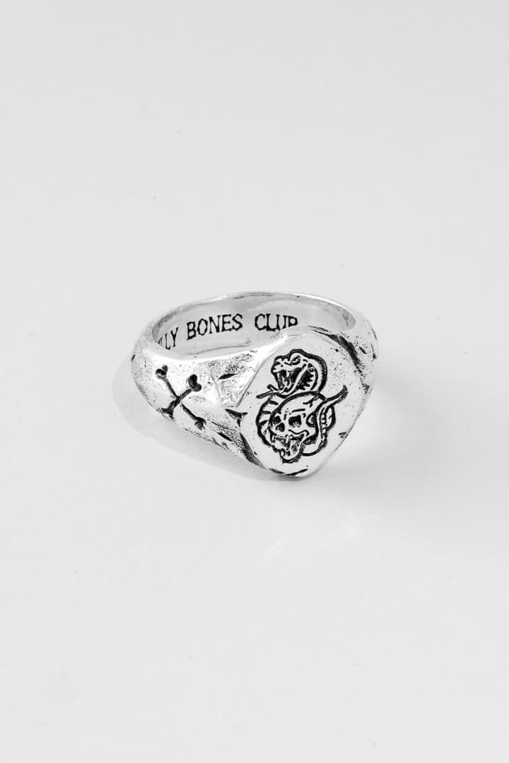 Merchants x Bones Skull Signet Ring - Silver