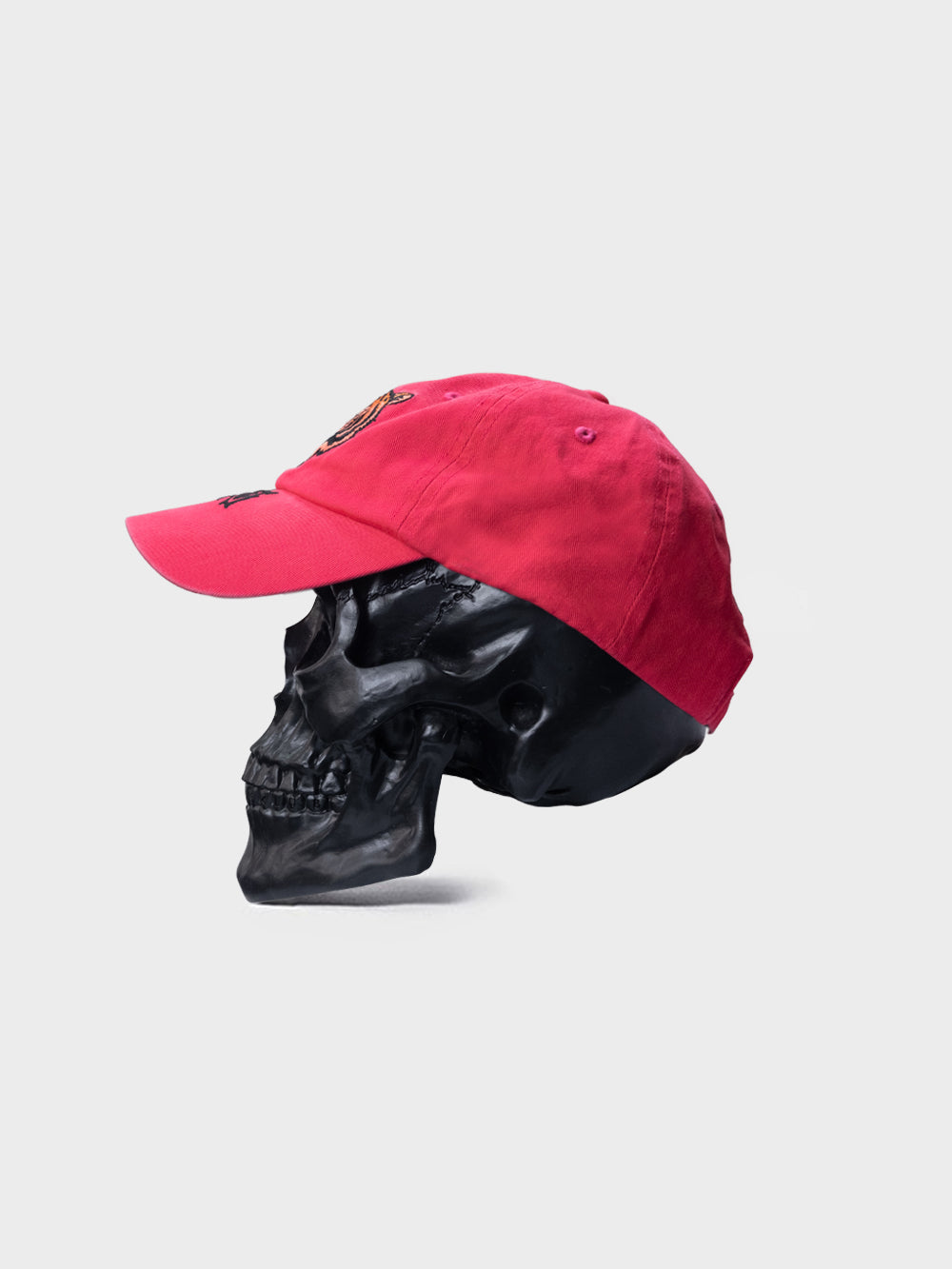 Skull Flash Dad Cap - Cherry