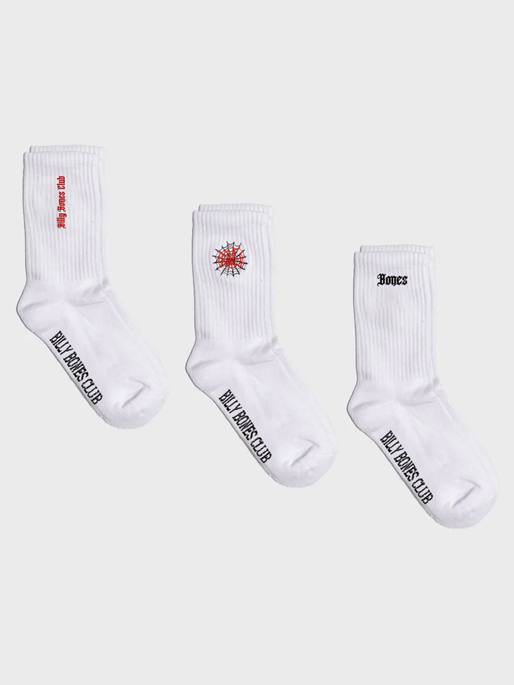 Bones 3 Pack Socks - White