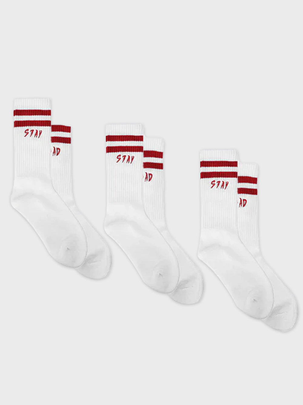 Stay Bad Socks 3 Pack - White