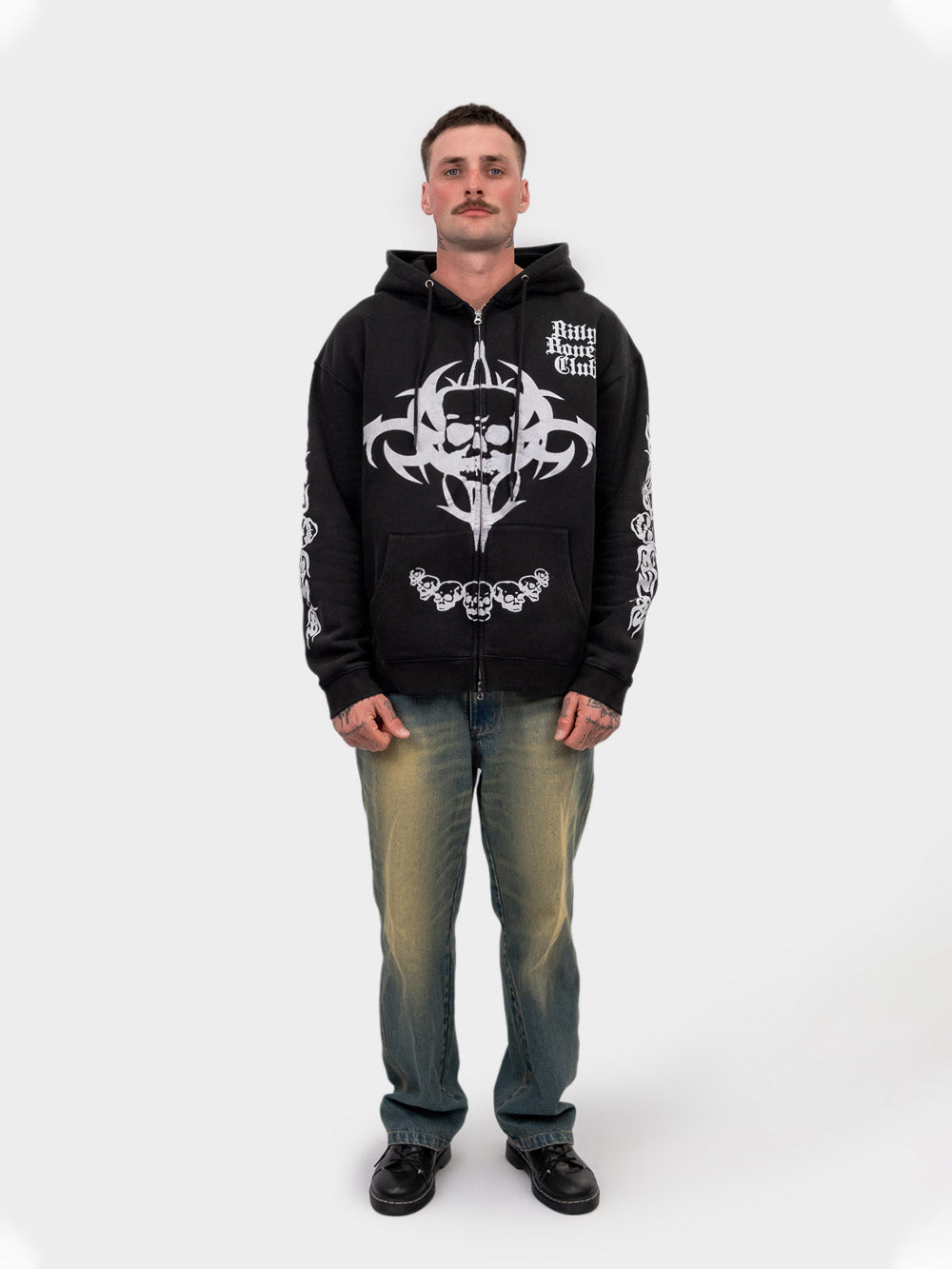 Anarchy Zip-up Hoodie - Vintage Black