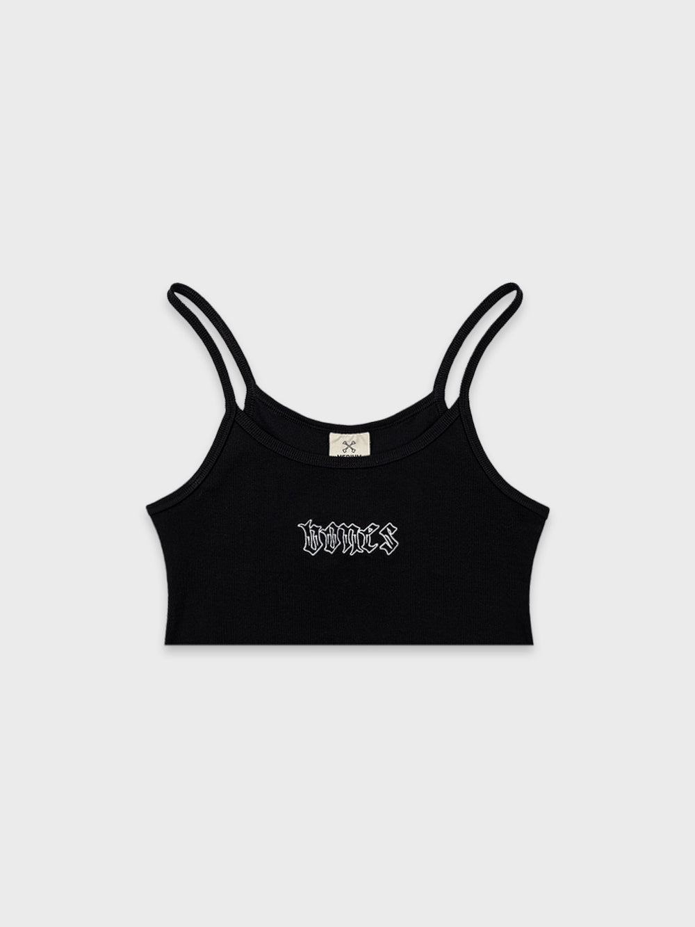 Bones Club Rib Crop - Vintage Black