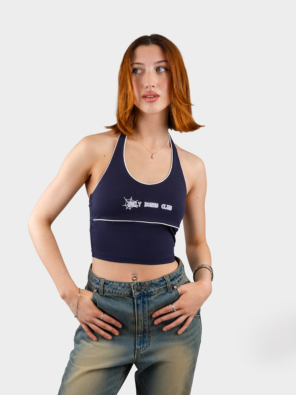 Small Steps Halter Top - Navy