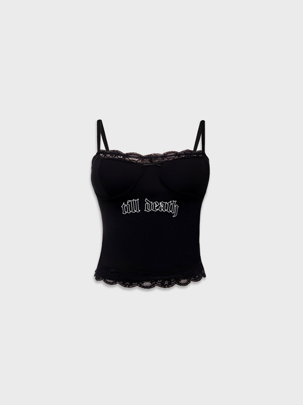 Till Death Lace Cami Top - Vintage Black